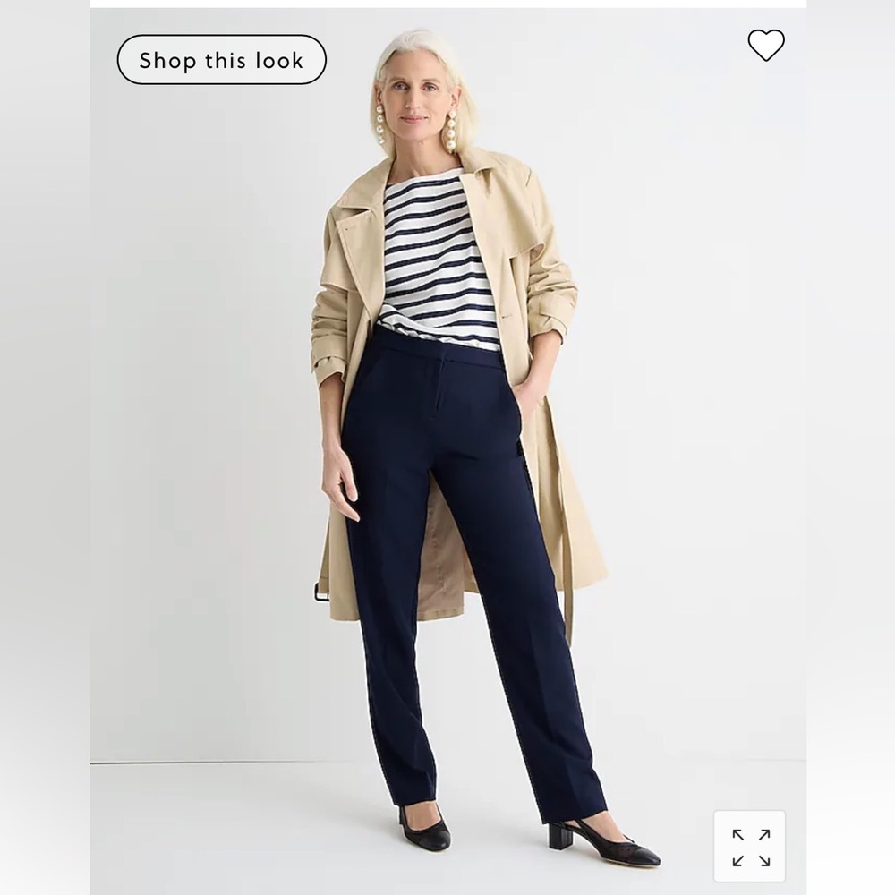 J.Crew Kate straight-leg pants in four-season stretch, navy